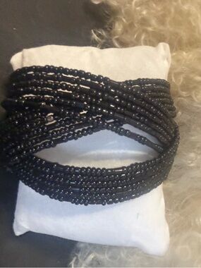 Black Multi-Strand Sea Bead Wrap Bracelet - Women Jewelry